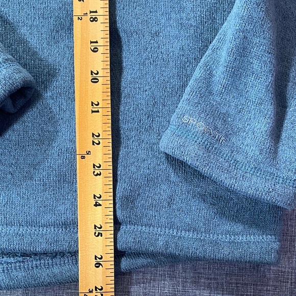 Sportif USA Large Blue V-Neck Pullover Sweater Fleece Lined Warm Winter Casual - Picture 7 of 8